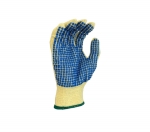 Aramid seamless Cut Level A2 Gloves with PVC Dots on One-Side (DZ) - GLOVES